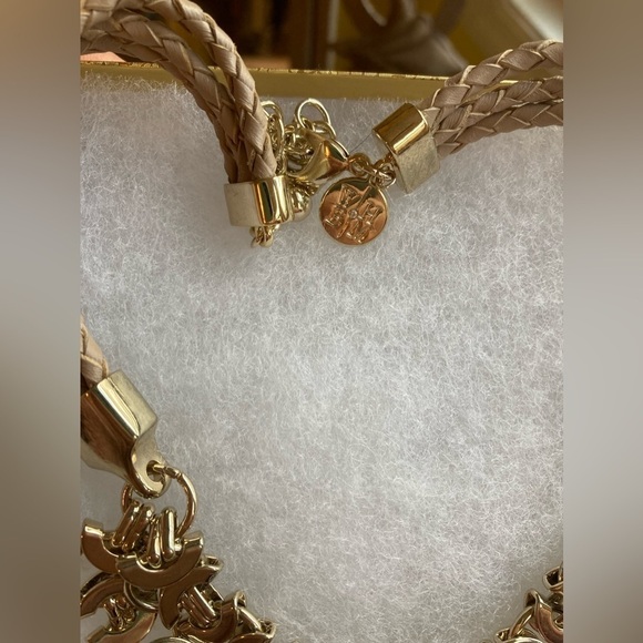 White House Black Market Link Design‎ with Braided Leather Necklace - Picture 7 of 8